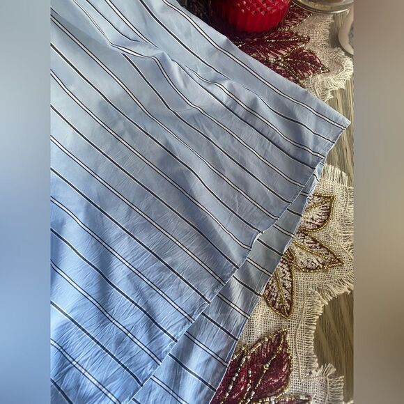 & OTHER STORIES Viscose Square Neck Midaxi Dress Blue Stripes Sz 4 Sleeveless - Picture 8 of 12